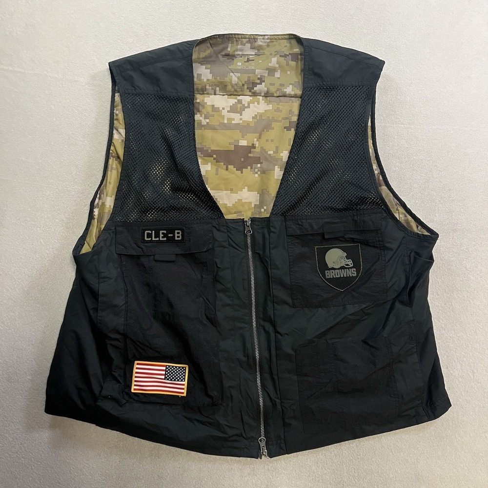 Nike NFL Cleveland Browns Camo Vest Salute to Service Men's Size 2XL Black